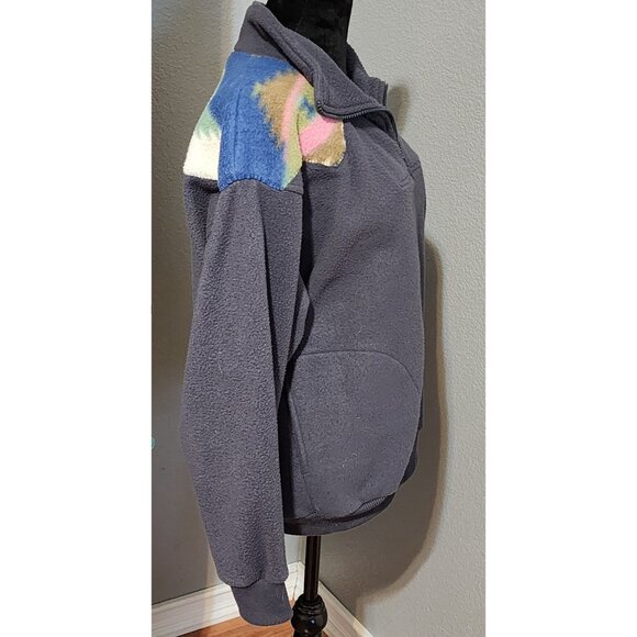 Vintage BI Gear Pullover Fleece Sweater Colorful Geometric Shoulder Medium - Picture 3 of 8